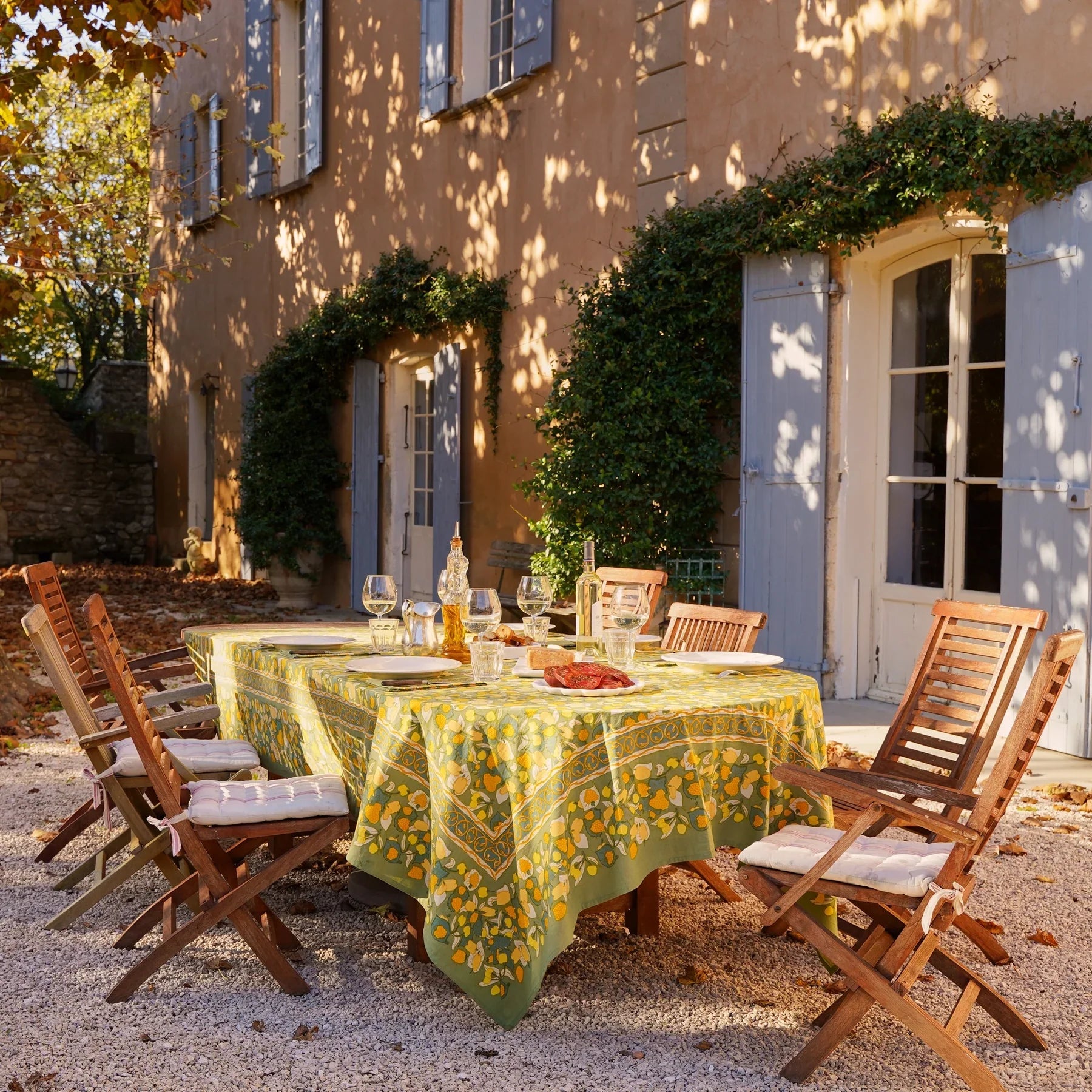  Couleur Nature Fruit Yellow/Green Tablecloth - Yellow/Green - Bonton