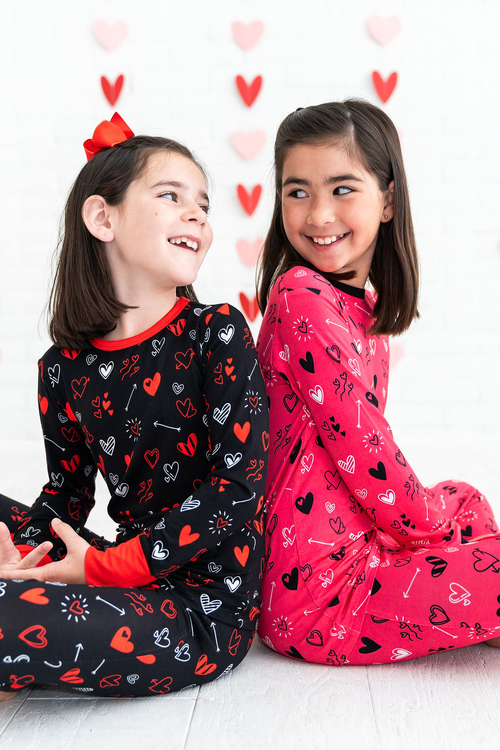  Laree + Co. Heart Doodles Red Bamboo 2-Piece Long Sleeve Set - 2T - Bonton