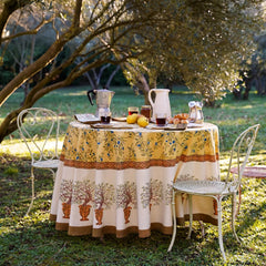 Olive Tree Khaki/Blue Tablecloth