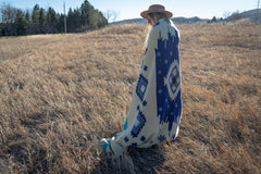 Andean Alpaca Wool Blanket - Ocean Breeze by Alpaca Threadz