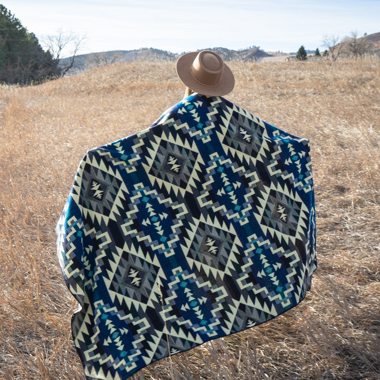  Alpaca Threadz Andean Alpaca Wool Blanket - Blue Chakana by Alpaca Threadz - Default Title - Bonton