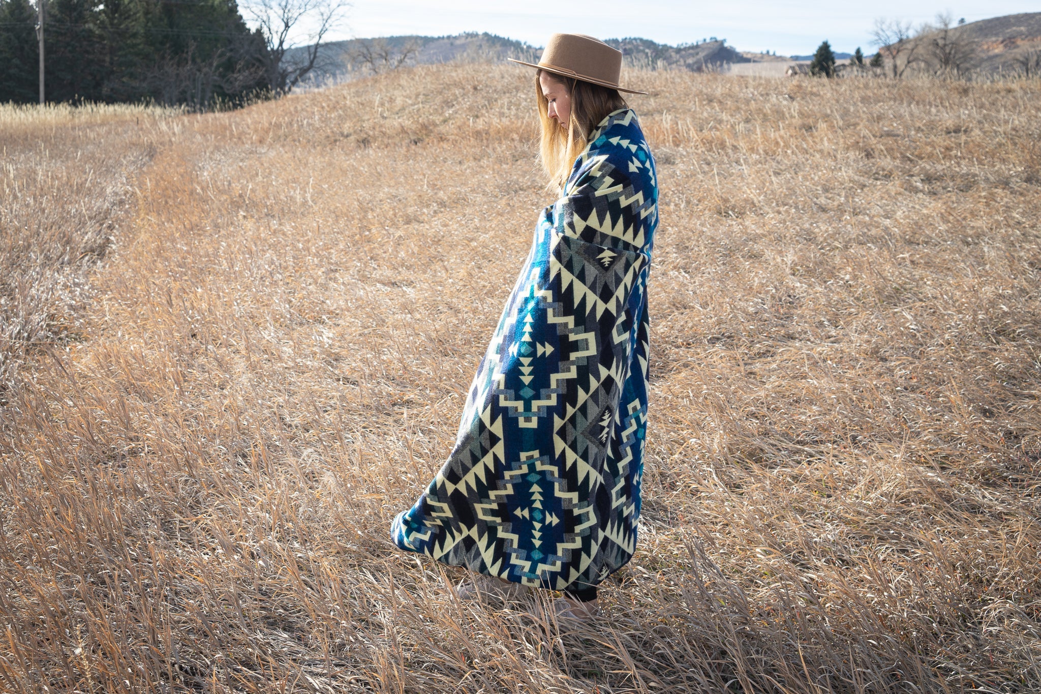  Alpaca Threadz Andean Alpaca Wool Blanket - Blue Chakana by Alpaca Threadz - Default Title - Bonton