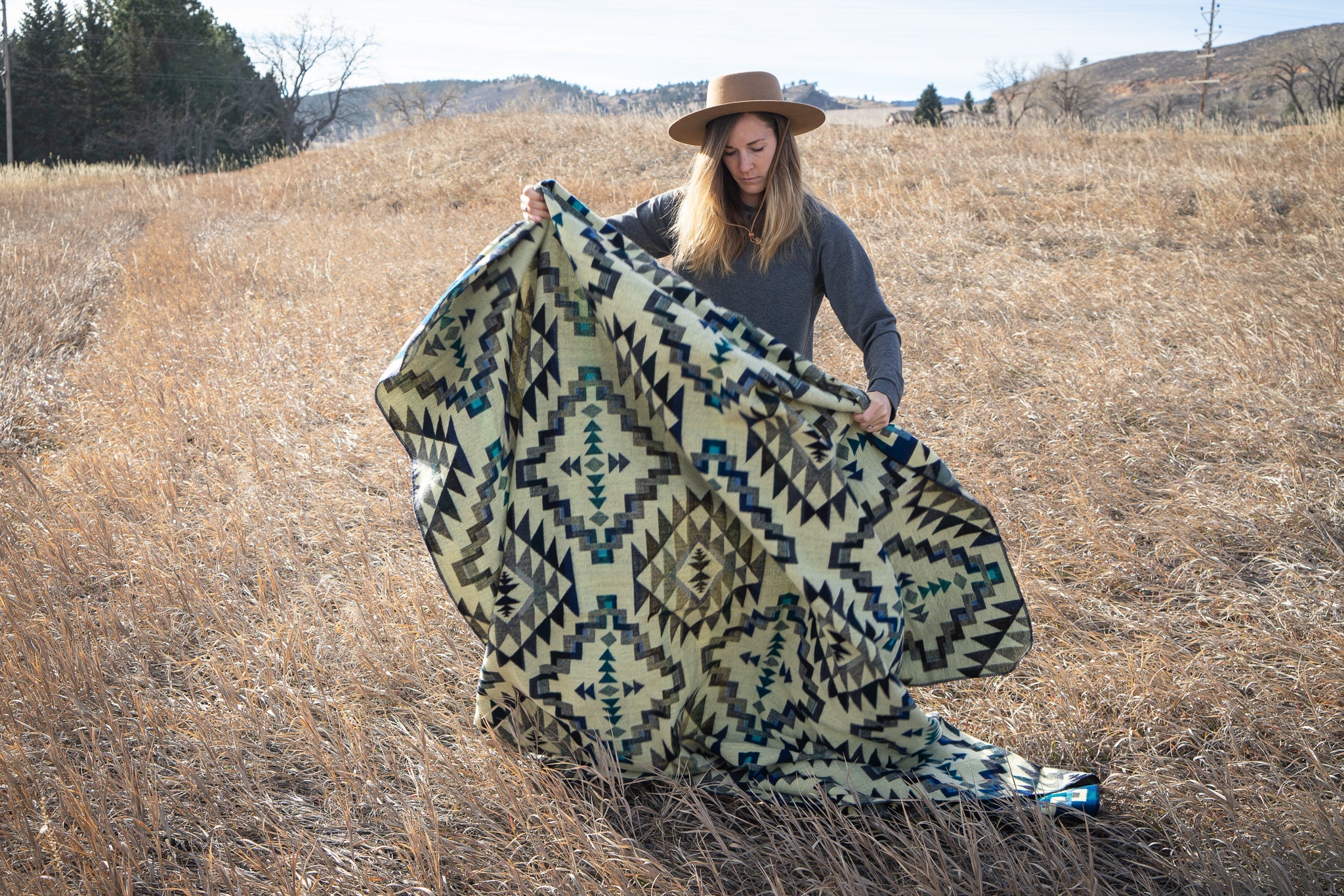  Alpaca Threadz Andean Alpaca Wool Blanket - Blue Chakana by Alpaca Threadz - Default Title - Bonton