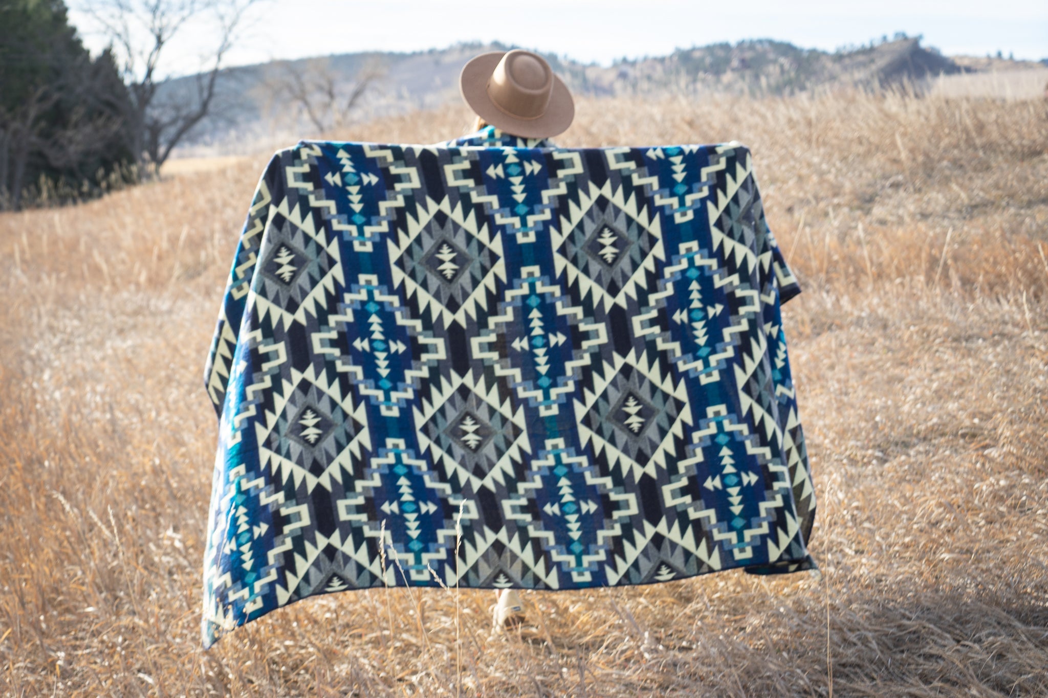  Alpaca Threadz Andean Alpaca Wool Blanket - Blue Chakana by Alpaca Threadz - Default Title - Bonton