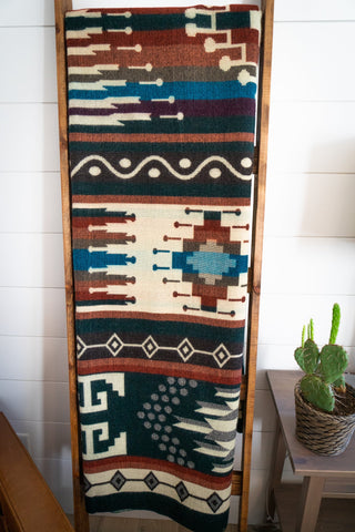Andean Alpaca Wool Blanket - Evergreen by Alpaca Threadz