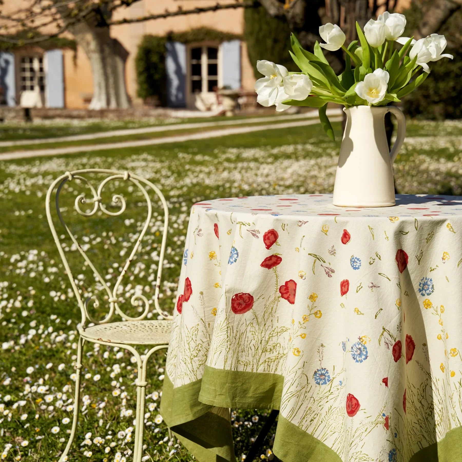  Couleur Nature Springfields Multi French Tablecloth - Multi - Bonton