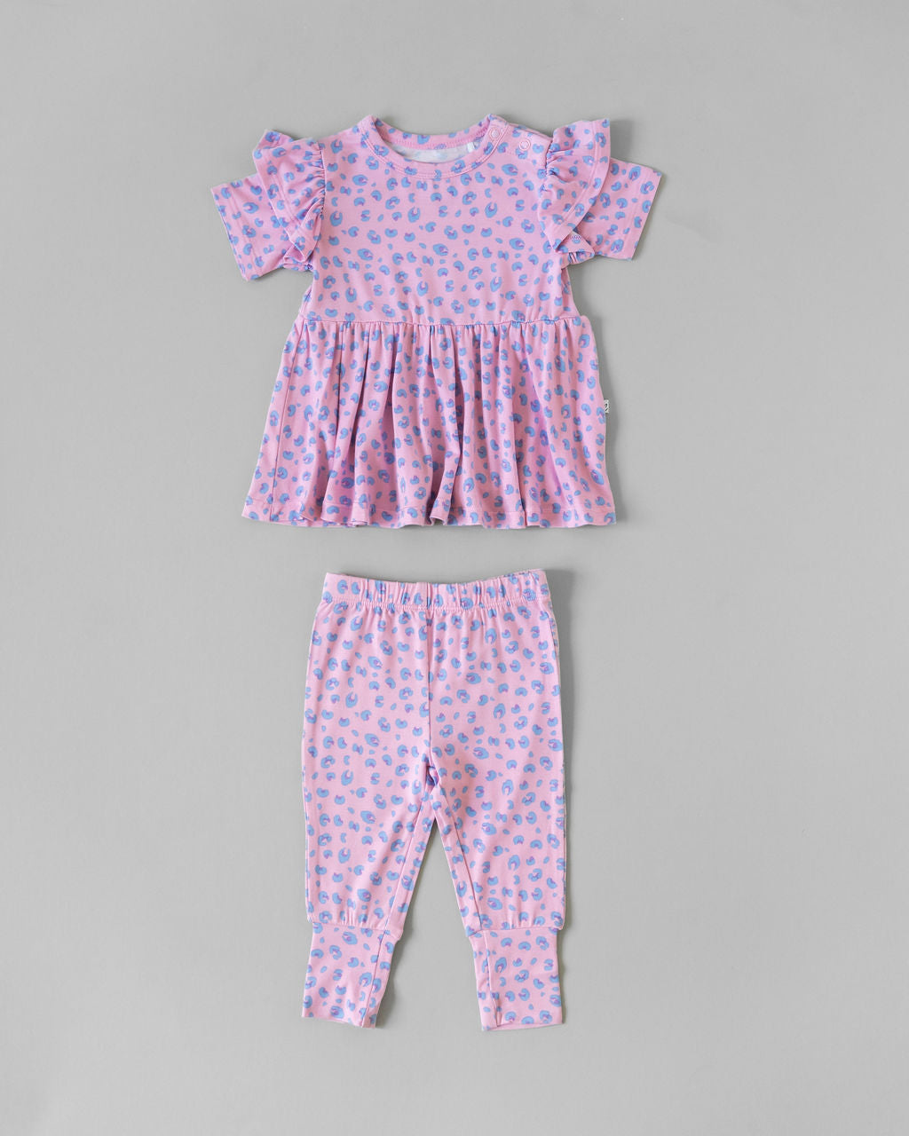  Laree + Co. Lillian Leopard Bamboo Peplum - 0_3M - Bonton