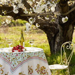 Strawberry Blue Tablecloth