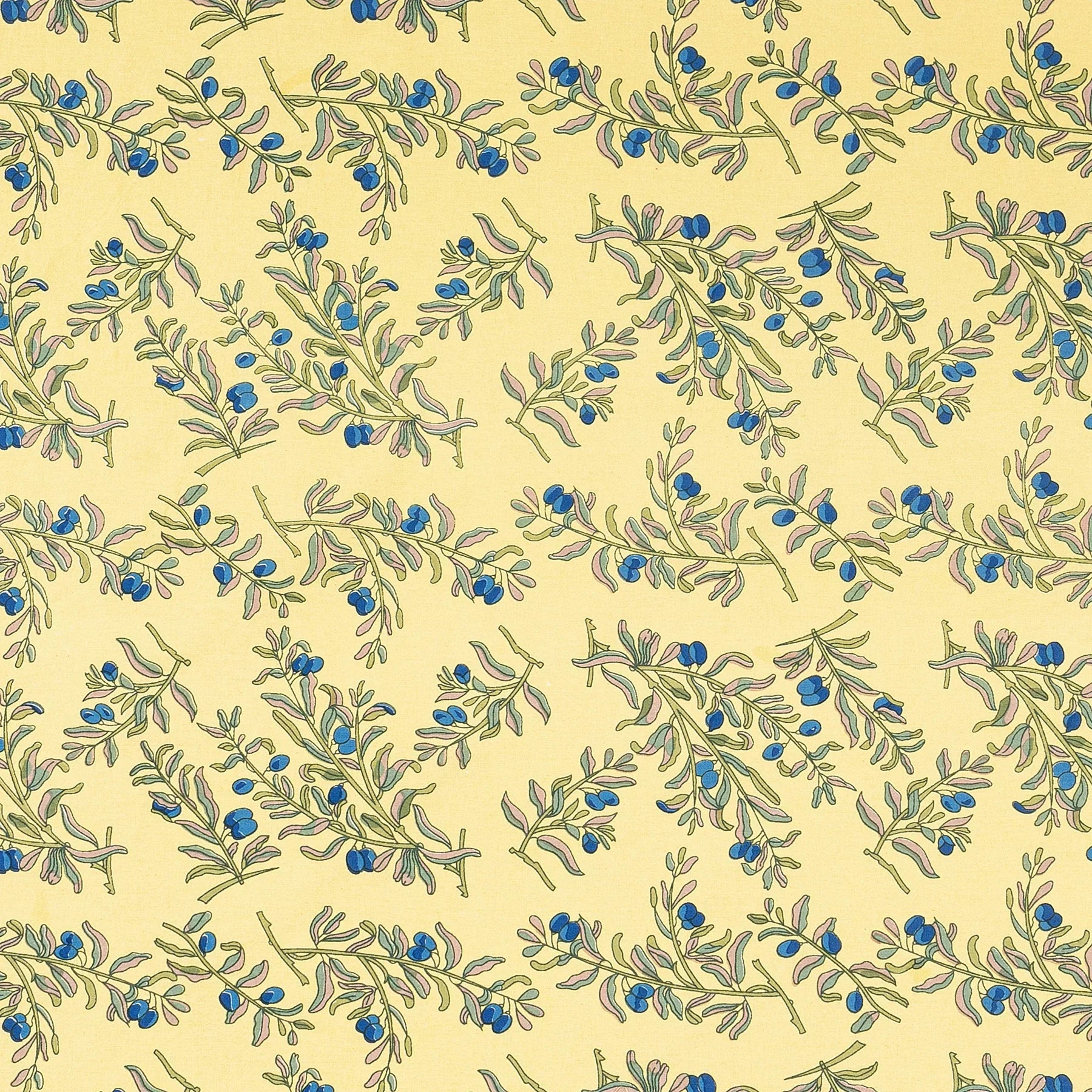  Couleur Nature Olive Tree Khaki/Blue Tablecloth - Khaki/Blue - Bonton