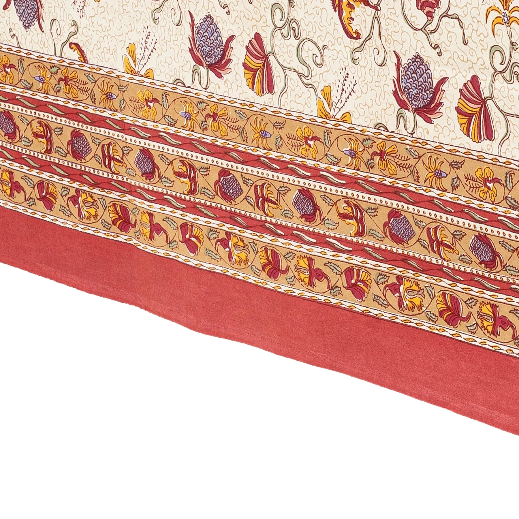  Couleur Nature Fleurs des Indes Tablecloth - Red/White - Bonton