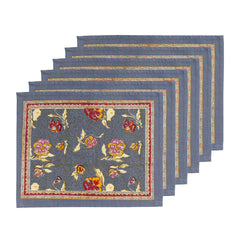 Pansy Red/Grey Placemats Set of 6