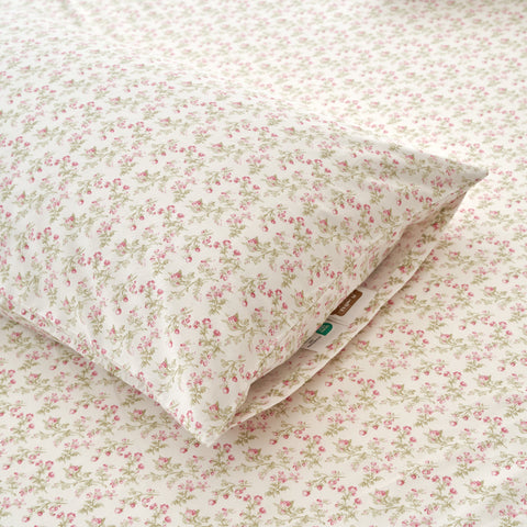 DaDa Bedding Collection Romantic Coquette Sheet Set - 100% Cotton Floral Fitted & Flat Sheets with Pillowcases - Deep Pocket Design - Soft, Breathable, Wrinkle-Resistant by DaDa Bedding Collection