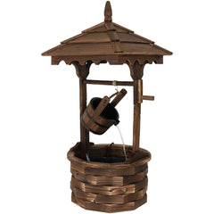 48"H Electric Fir Wood Old-Fashioned Wishing Well Water Fountain