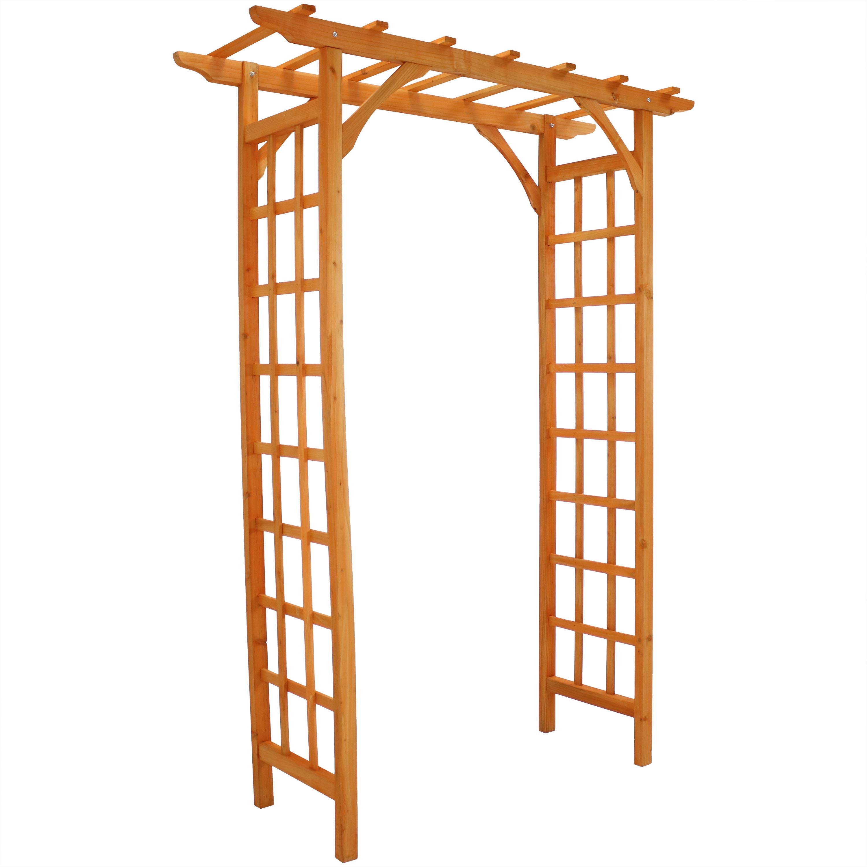  Sunnydaze Decor Durable Wooden Arbor For Gardening, Walkways, and Wedding Decor with Weatherproof Finish - 78