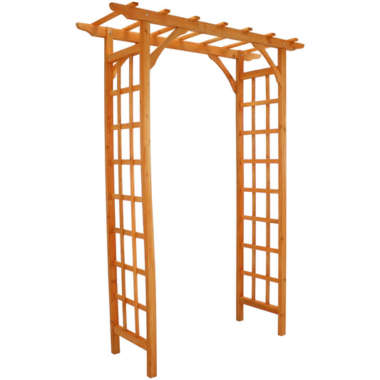 Durable Wooden Arbor For Gardening, Walkways, and Wedding Decor with Weatherproof Finish - 78"