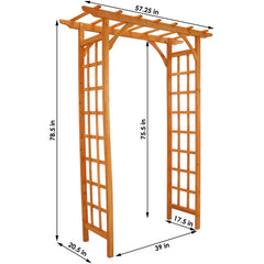 Durable Wooden Arbor For Gardening, Walkways, and Wedding Decor with Weatherproof Finish - 78"