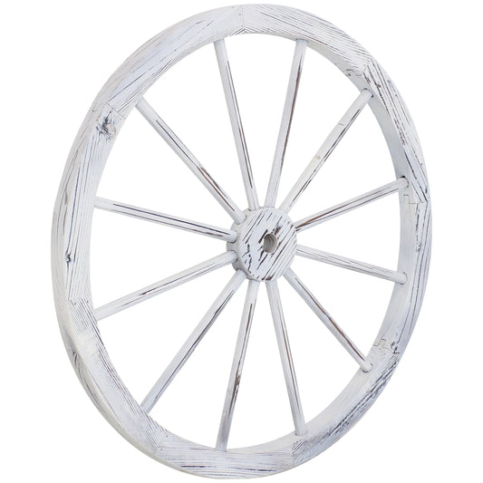 Wooden Rustic Western Style Wagon Wheel Decor - 30"