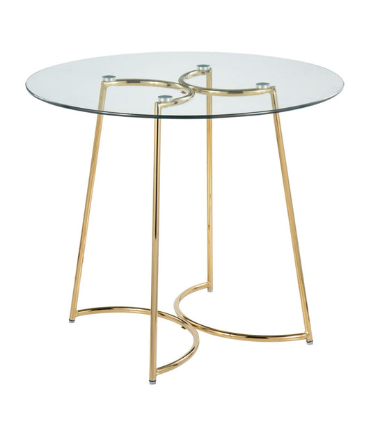 Cece Dinette Table Gold & Clear