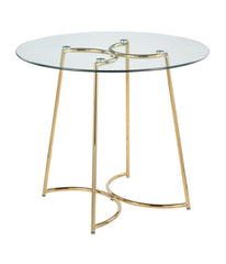 Cece Dinette Table Gold & Clear