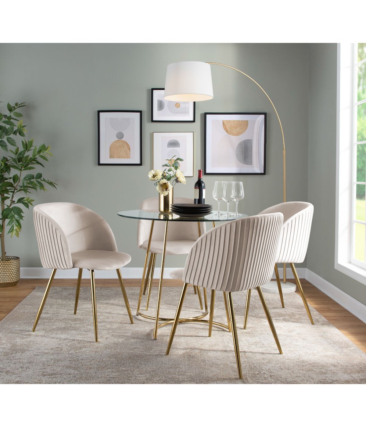  LumiSource Cece Dinette Table Gold & Clear - Gold & Clear - Bonton