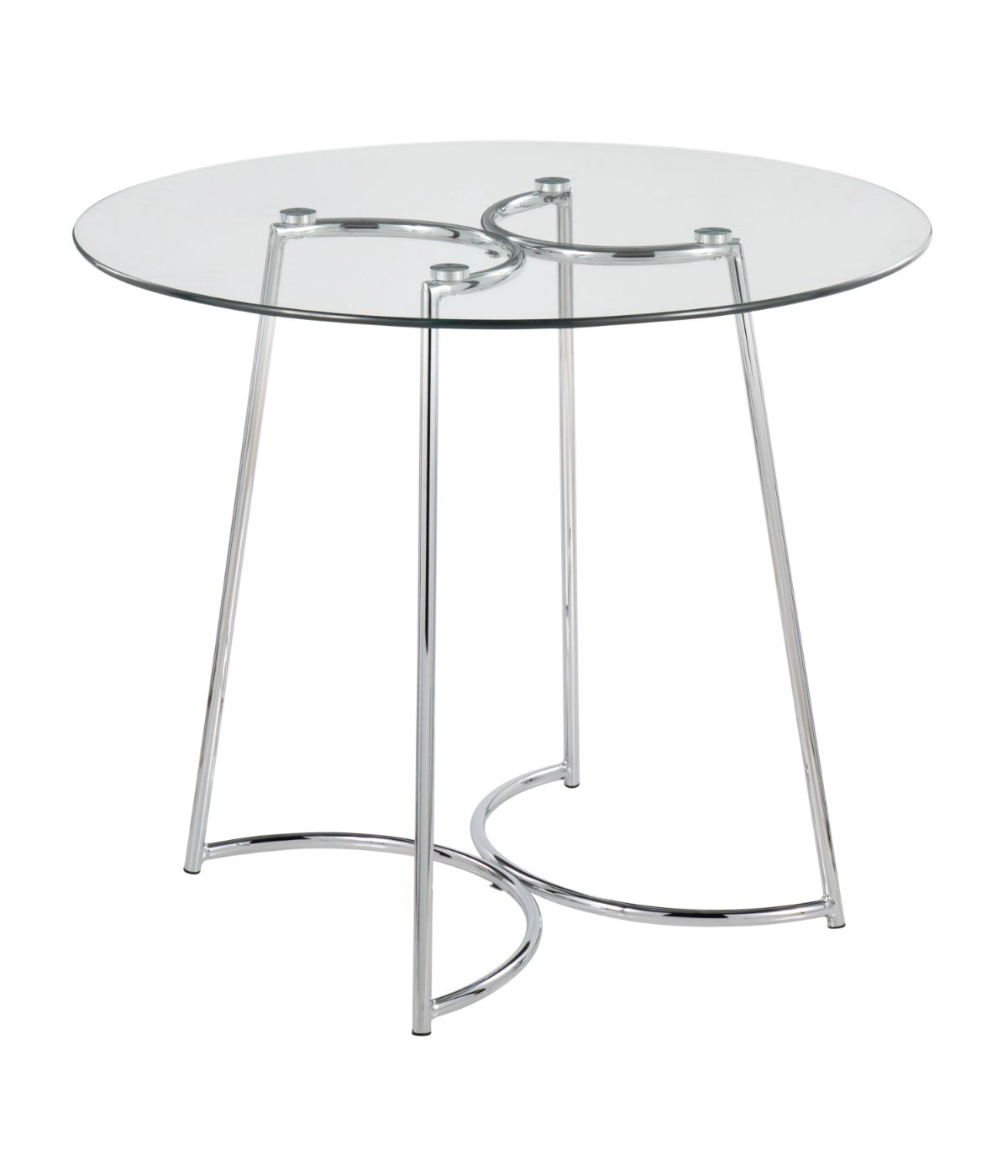  LumiSource Cece Dinette Table Chrome & Clear - Chrome & Clear - Bonton