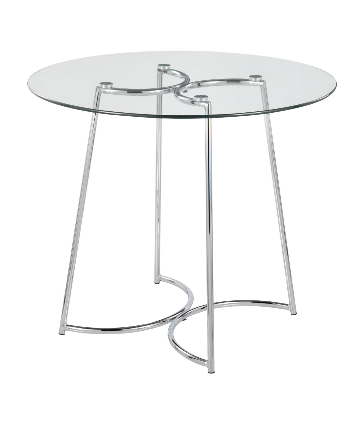 Cece Dinette Table Chrome & Clear