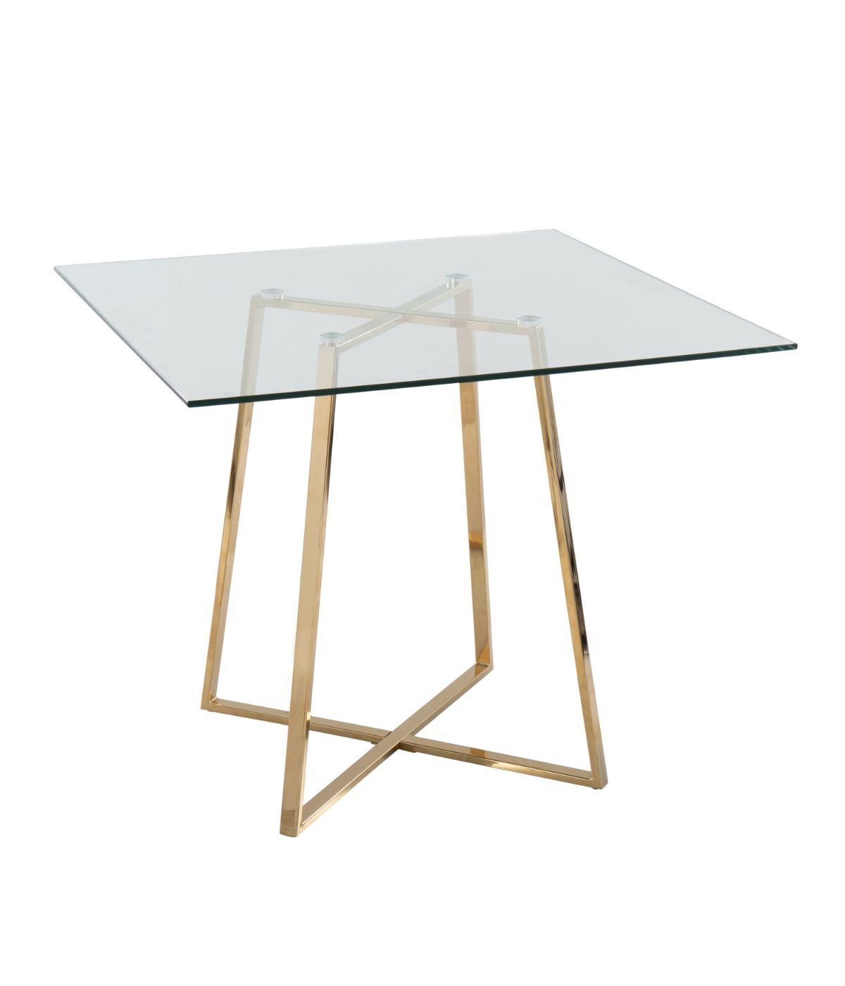  LumiSource Cosmo Square Dining Table Gold & Clear - Gold & Clear - Bonton