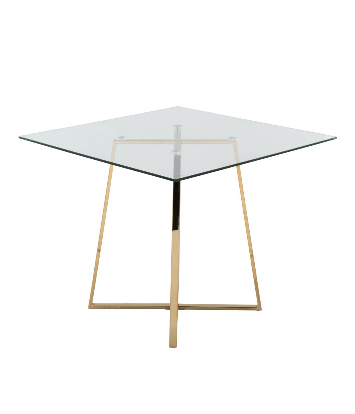  LumiSource Cosmo Square Dining Table Gold & Clear - Gold & Clear - Bonton