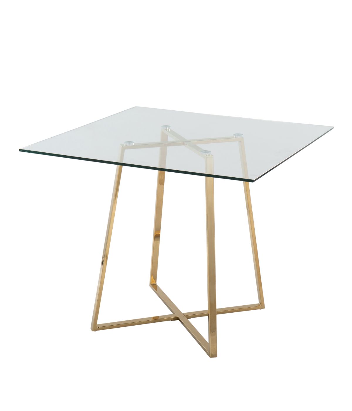  LumiSource Cosmo Square Dining Table Gold & Clear - Gold & Clear - Bonton