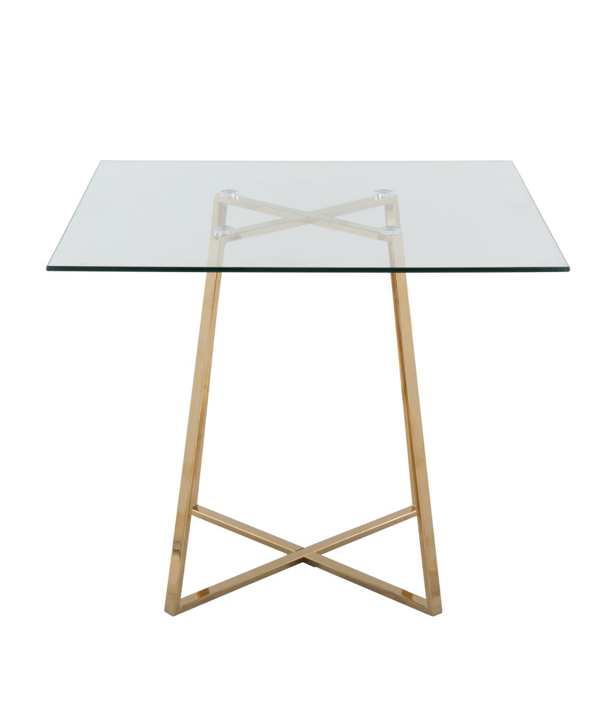  LumiSource Cosmo Square Dining Table Gold & Clear - Gold & Clear - Bonton