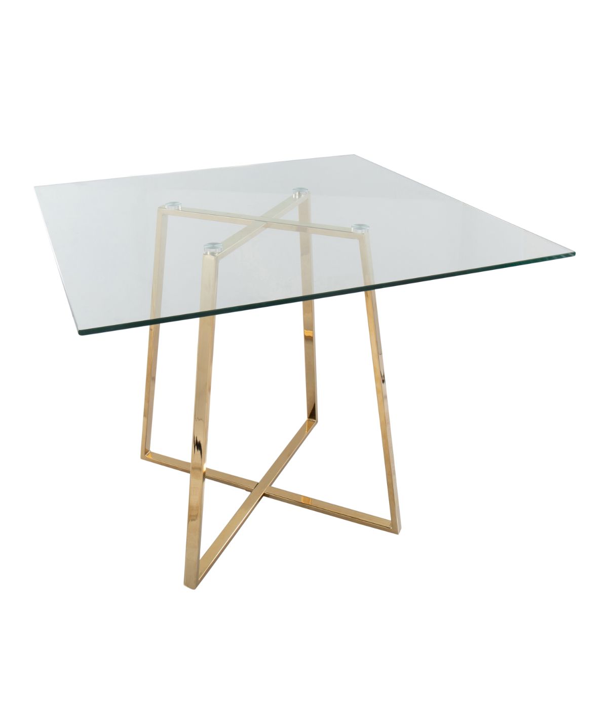  LumiSource Cosmo Square Dining Table Gold & Clear - Gold & Clear - Bonton