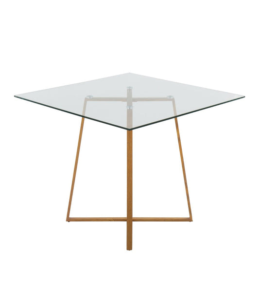 Cosmo Square Dining Table Natural & Clear