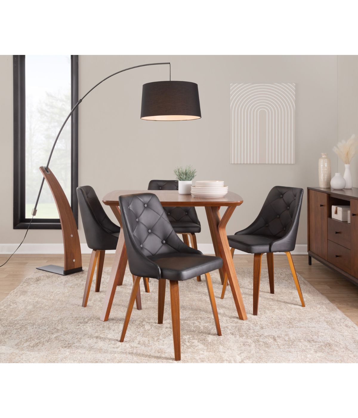  LumiSource Folia Dinette Table Walnut - Walnut - Bonton