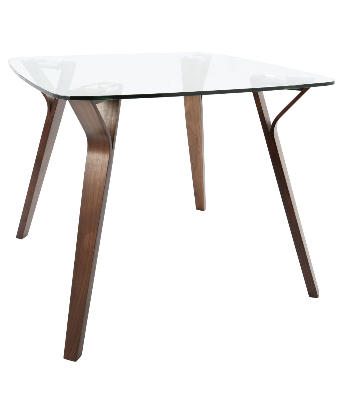  LumiSource Folia Dinette Table Walnut & Clear - Walnut & Clear - Bonton