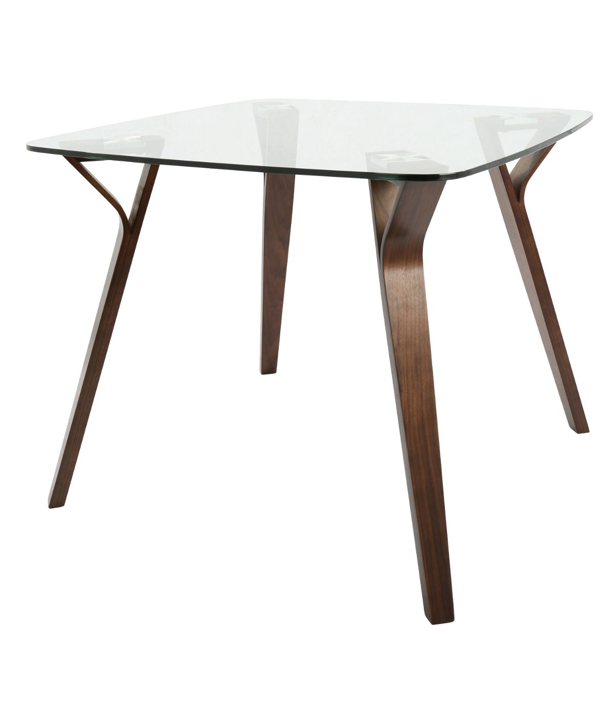  LumiSource Folia Dinette Table Walnut & Clear - Walnut & Clear - Bonton