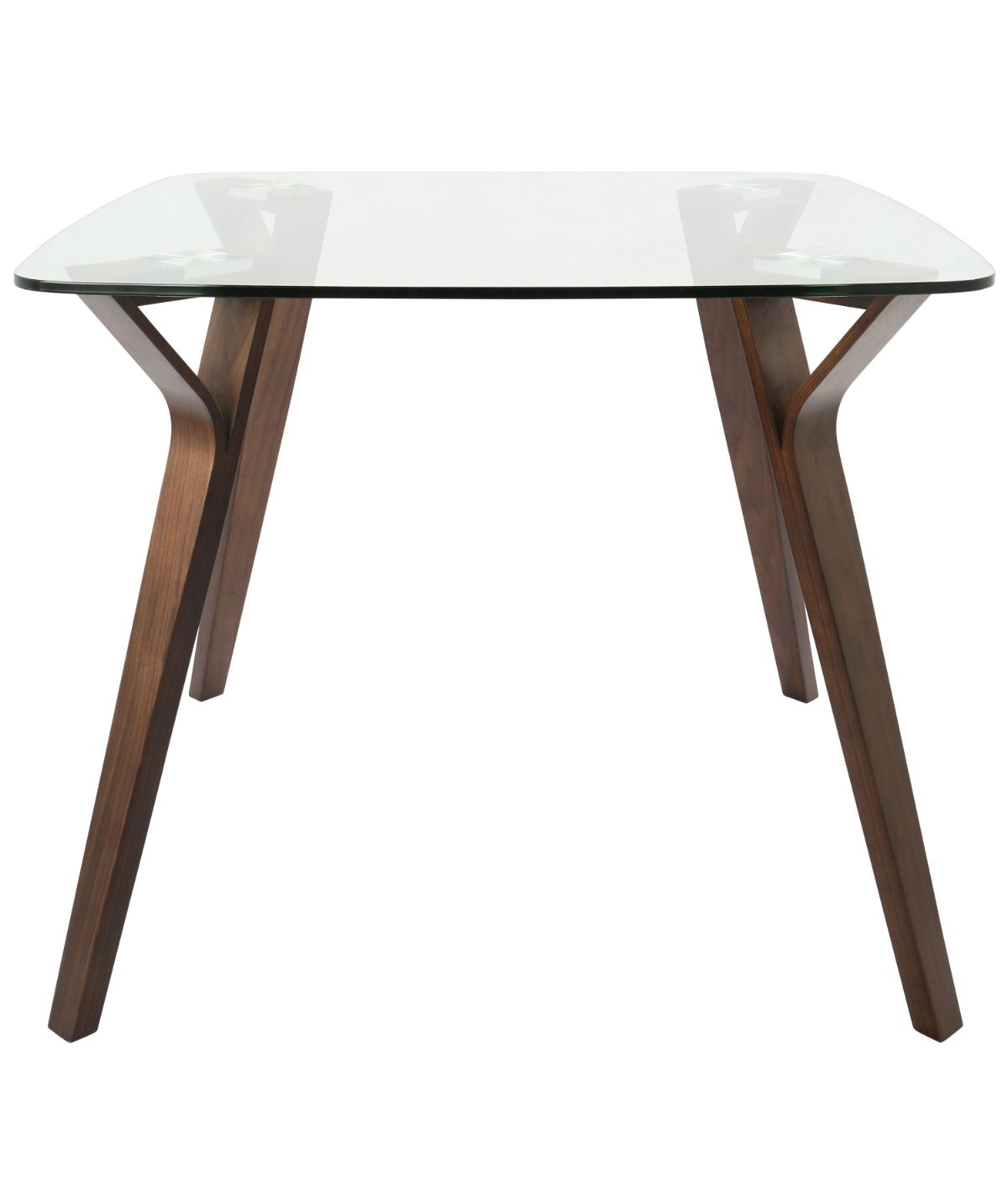  LumiSource Folia Dinette Table Walnut & Clear - Walnut & Clear - Bonton