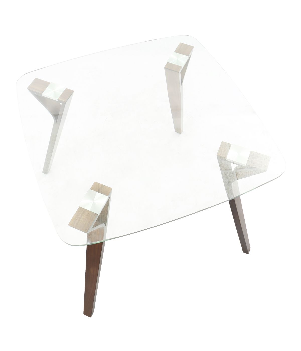  LumiSource Folia Dinette Table Walnut & Clear - Walnut & Clear - Bonton