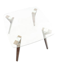 Folia Dinette Table Walnut & Clear