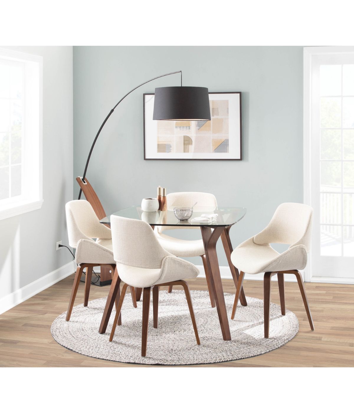  LumiSource Folia Dinette Table Walnut & Clear - Walnut & Clear - Bonton