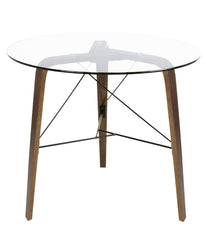 Trilogy Round Dinette Table Walnut & Clear