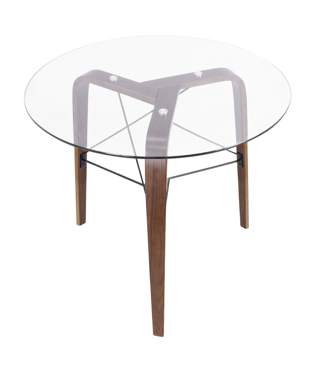  LumiSource Trilogy Round Dinette Table Walnut & Clear - Walnut & Clear - Bonton