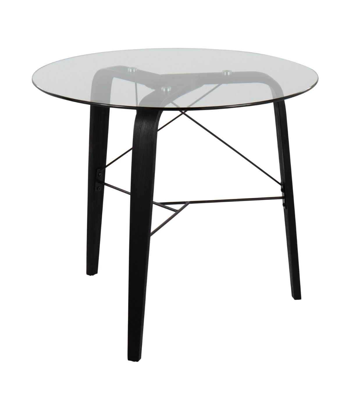  LumiSource Trilogy Round Dinette Table Black & Clear - Black & Clear - Bonton