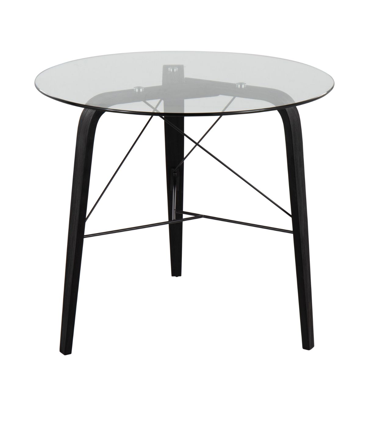  LumiSource Trilogy Round Dinette Table Black & Clear - Black & Clear - Bonton