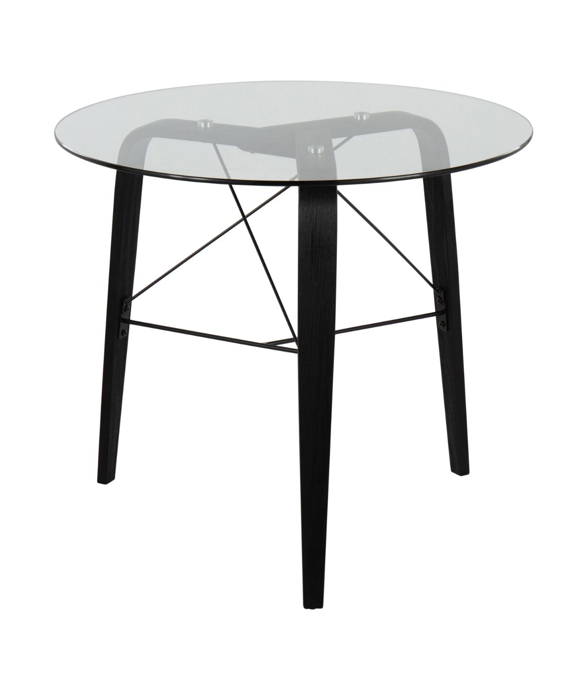  LumiSource Trilogy Round Dinette Table Black & Clear - Black & Clear - Bonton