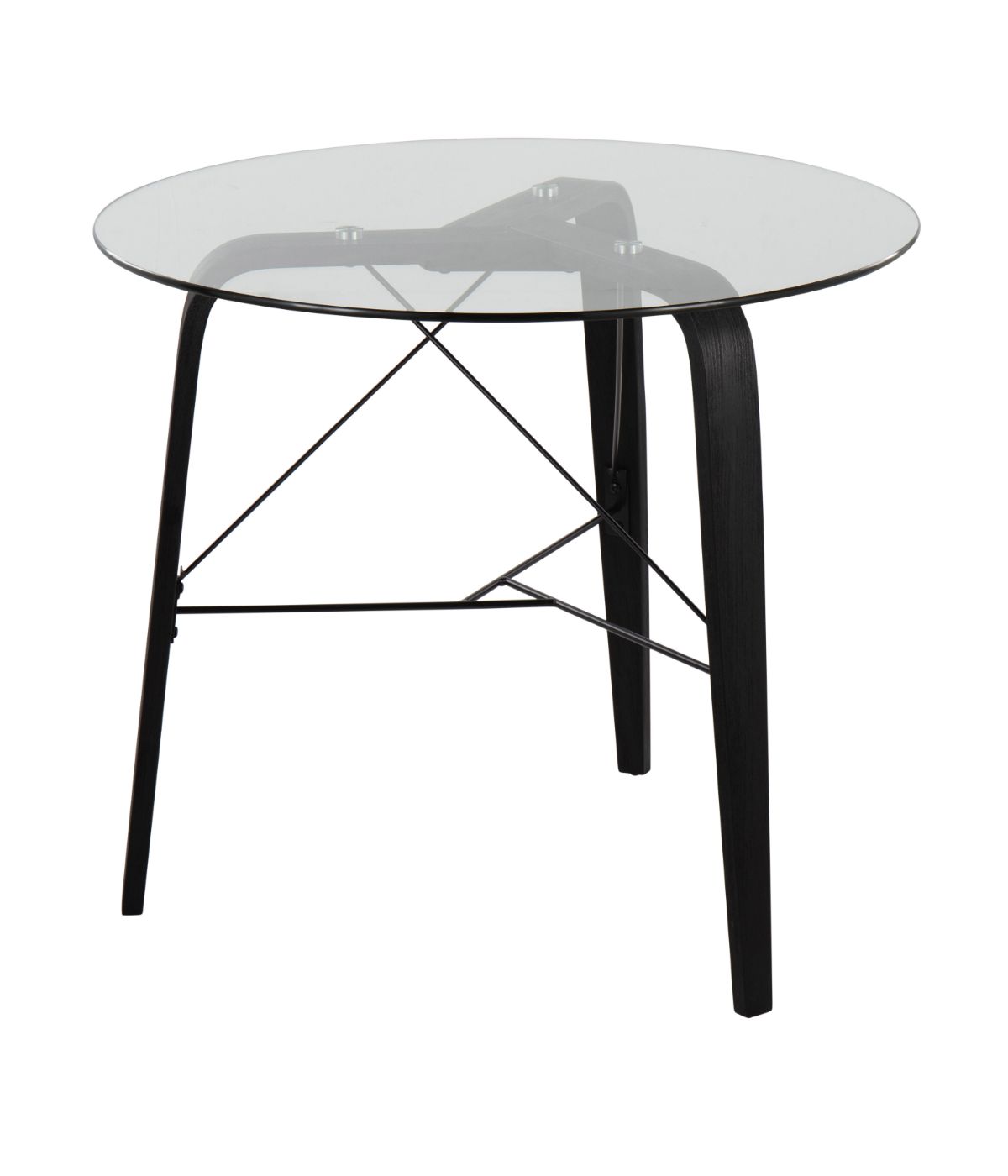  LumiSource Trilogy Round Dinette Table Black & Clear - Black & Clear - Bonton