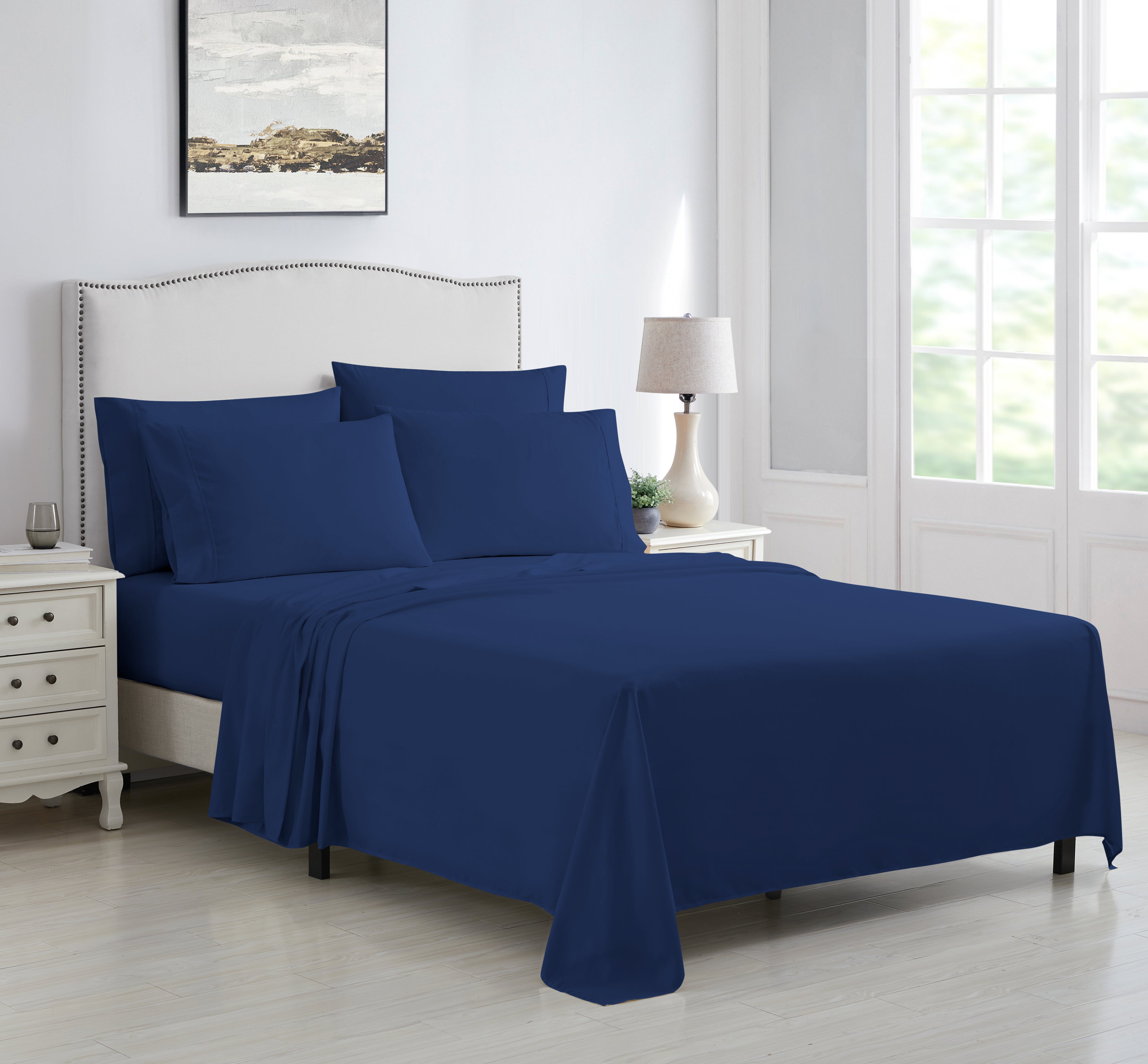  Kathy Ireland Home Kathy Ireland 6 Piece Brushed Microfiber Sheet Set - Full - Bonton