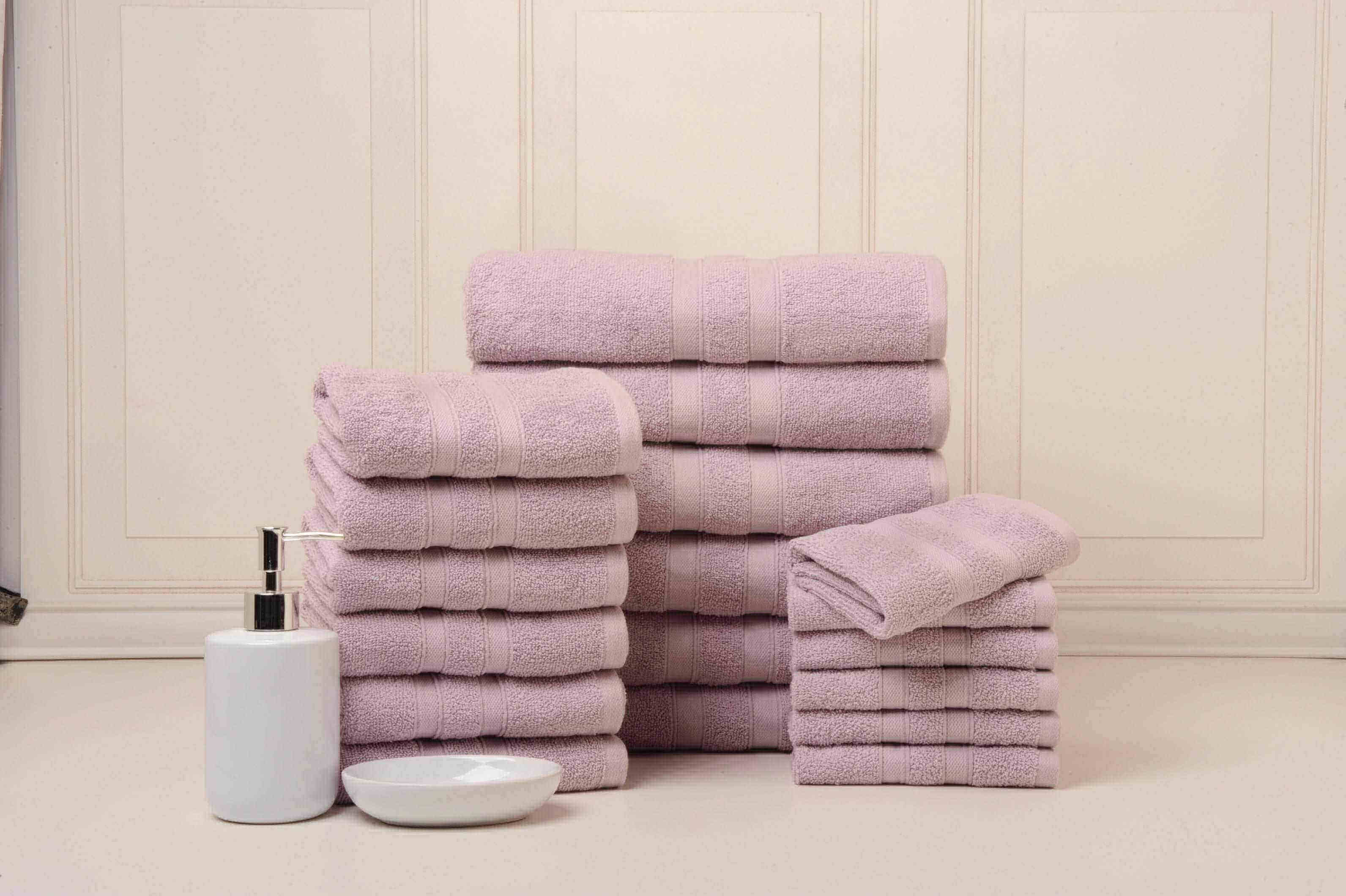  Bibb Home Bibb Home 18 Piece Egyptian Cotton Towel Set - Solid Aqua - Bonton