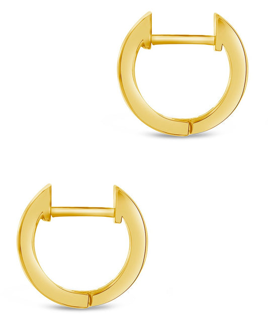 Cubic Zirconia Baguette Micro Hoops