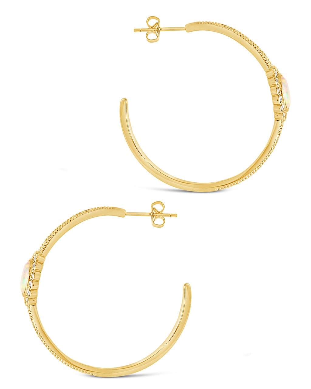  Sterling Forever Carina Hoops - Silver - Bonton