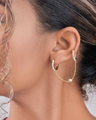 Zorina Double Micro Hoops with Pearls